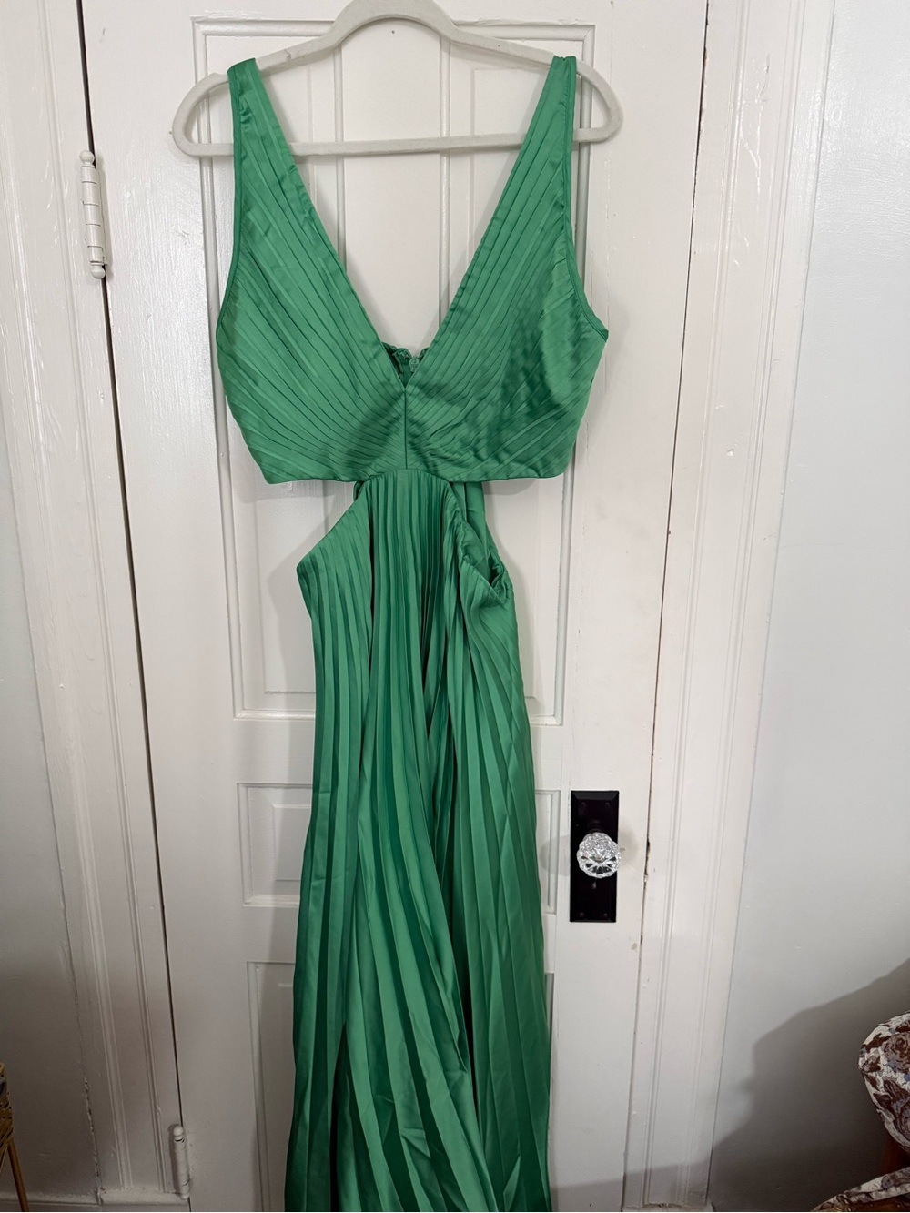 Abercrombie & Fitch Green Pleated Midi Dress